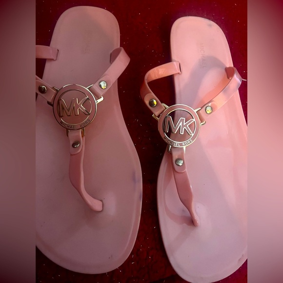 Michael Kors Shoes - Pink rubberized Michael Kors sandals worn once perfect condition